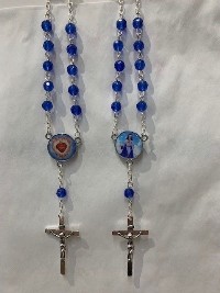 Auto Rosary with Mary, Refuge of Holy Love and United Hearts Complete Image 2 sided middle medal