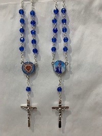 Auto Rosary with Mary, Refuge of Holy Love and United Hearts Complete Image 2 sided middle medal