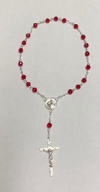 Chaplet Packet: Red/Silver UNITED HEARTS CHAPLET (with Eng/Span prayer insert)