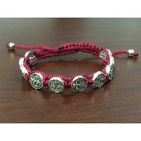 Jewelry: RED St. Benedict Slip Knot Bracelet With 10 St. Benedict Medals