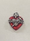 Lapel Pin: Handmade United Hearts (Red/Silver)