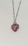 United Hearts Pendant (Red/Silvertone)