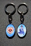 Keychain:2-Sided with Full Color Images of Mary Refuge of Holy Love and The Complete Image of the United Hearts