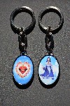 Keychain:2-Sided with Full Color Images of Mary Refuge of Holy Love and The Complete Image of the United Hearts