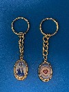 Keychain:2-Sided Goldtone with Full Color Images of Mary, Refuge of Holy Love and The Complete Image of the United Hearts