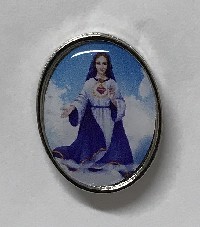 Lapel Pin with full color Image of Mary Refuge of Holy Love