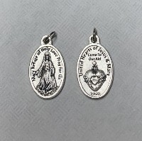 Medal: Mary, Refuge of Holy Love 3/4" with English/Spanish Insert Card