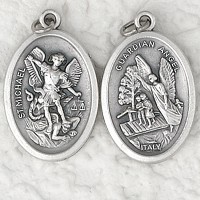 Medals: St. Michael/Guardian Angel 3/4" Medal (5 Pack), Oval