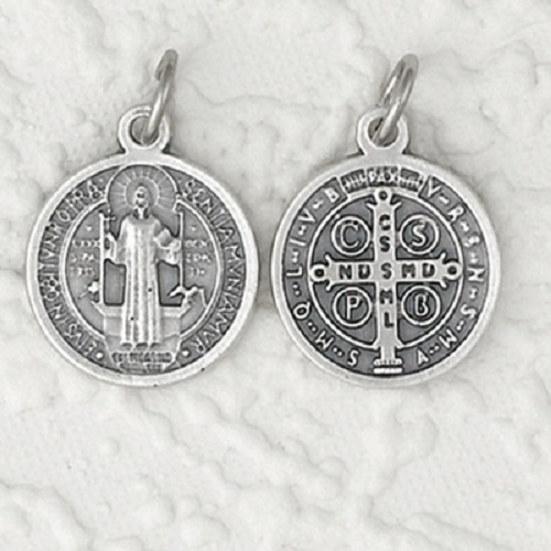 St. Benedict Oval Oxidized Medal - The ACTS Mission Store