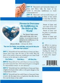 Prayer Card: Novena to Overcome Indifference In the Heart of the World 5 Pack (ENGLISH)