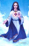 Print, Mary Refuge of Holy Love With Blue Sky Background (5x7)