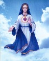 Print: Mary, Refuge of Holy Love With Blue Sky Background (8x10)