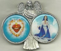 Visor Clip: Images of Mary, Refuge of Holy Love and the United Hearts